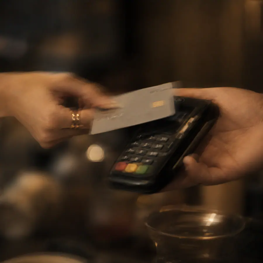A card payment being made at a terminal